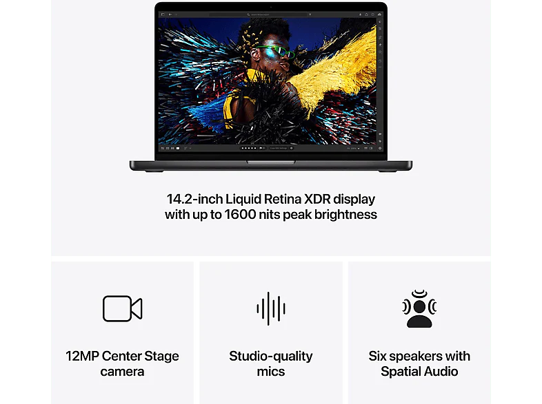 APPLE MacBook Pro 14" M4 1 TB Noir Sidéral QWERTZU (MCX04S) - Image 6
