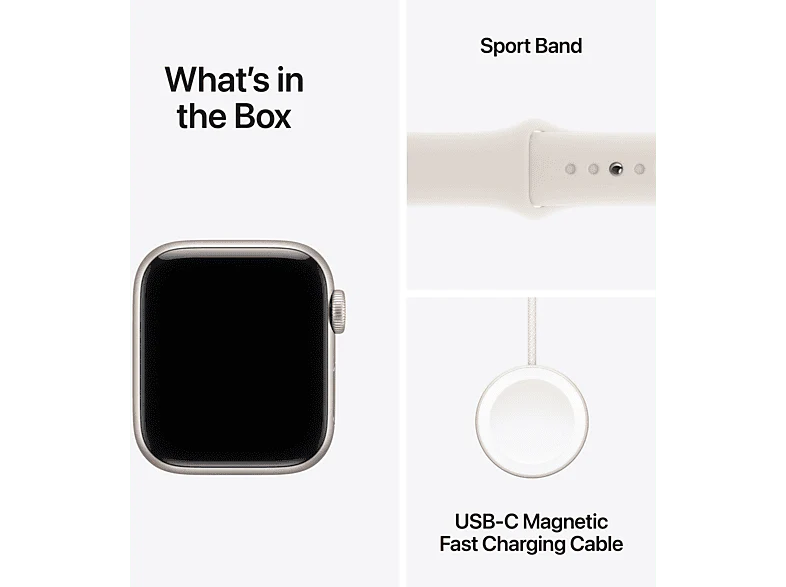 APPLE Watch SE 3 GPS - 40mm Starlight Aluminium Case - Starlight Sport Band - M/L - Image 24