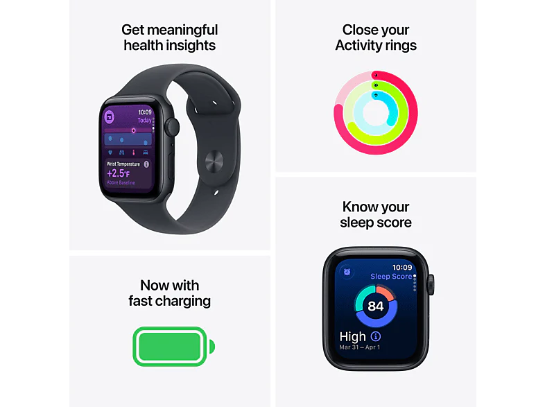 APPLE Watch SE 3 GPS - 44mm Starlight Aluminium Case - Starlight Sport Band - M/L - Image 11