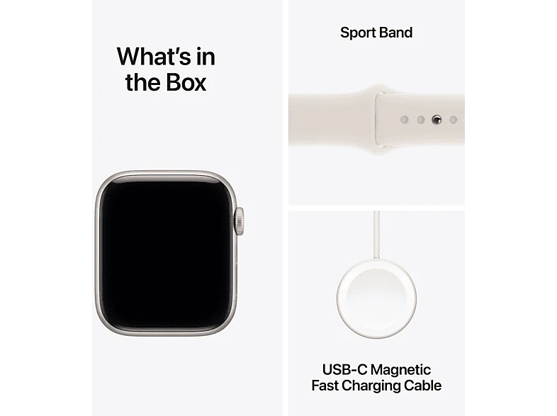 APPLE Watch SE 3 GPS - 44mm Starlight Aluminium Case - Starlight Sport Band - M/L - Image 24