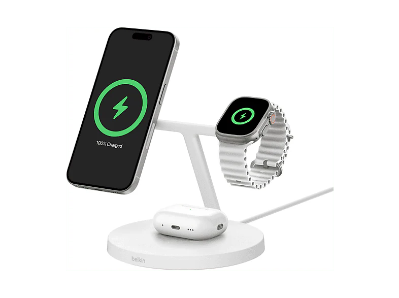 BELKIN Chargeur rapide 3-en-1 Qi2 15 W pour Apple Watch - Image 2