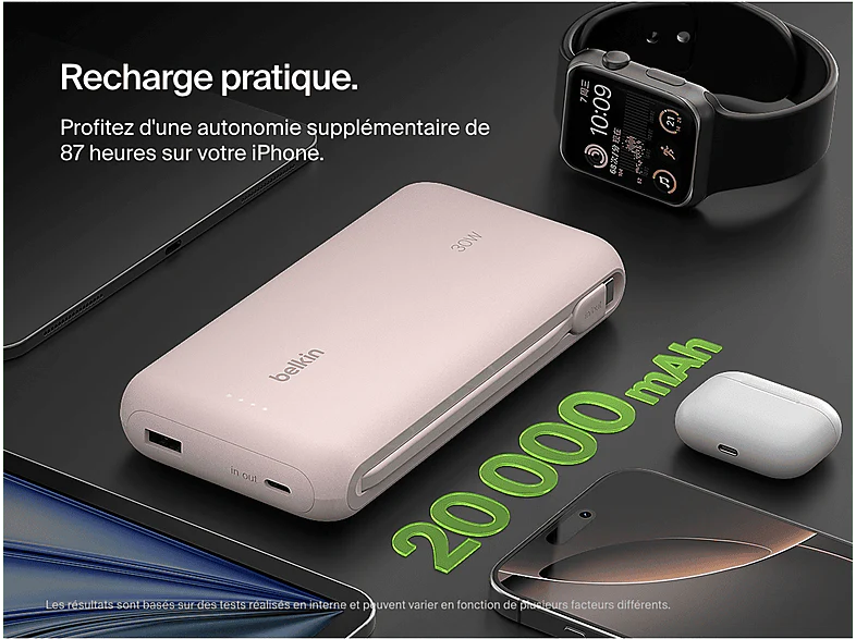 BELKIN Powerbank 20k 30W USB-C Rose - Image 9
