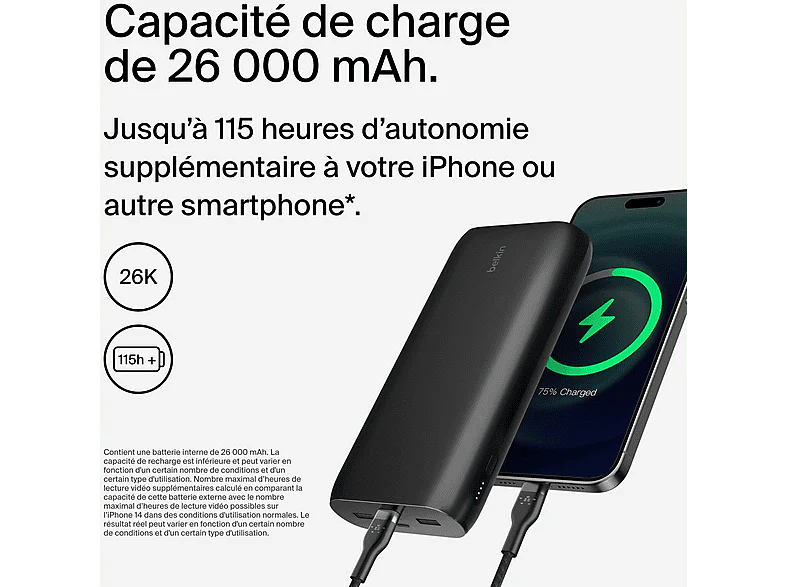 BELKIN Powerbank Boostcharge 27000mAh 32W Noir (BPB016btBK) - Image 4