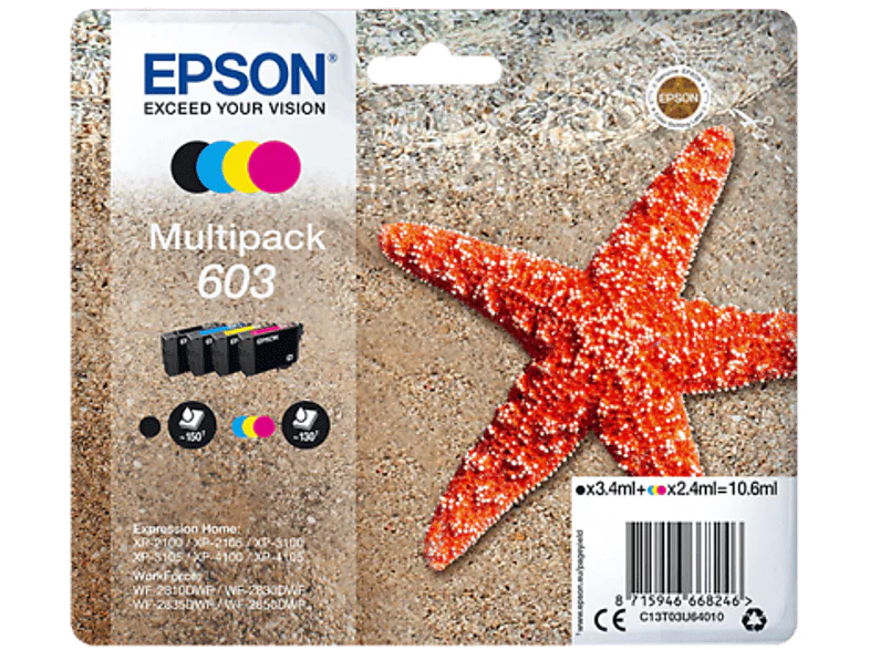 EPSON Cartouche d'encre 603 Noir-Cyan-Magenta-Jaune (C13T03U64020) - Image 2