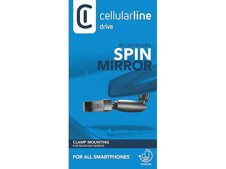 CELLULARLINE Porte-téléphone pour voiture Spin Miroir Noir (HANDYMIRRORK) Support pour voiture - Image 8