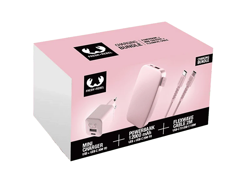 FRESH N REBEL 8BND-WC-CB-PB-PP - Pack Powerbank Rose