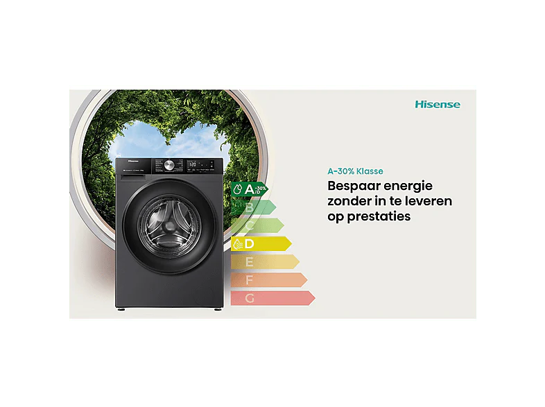 HISENSE WD3S9043BB3 - Lave-linge séchant - 9 kg + 6 kg - 1400 rpm - 72 dB - Image 4