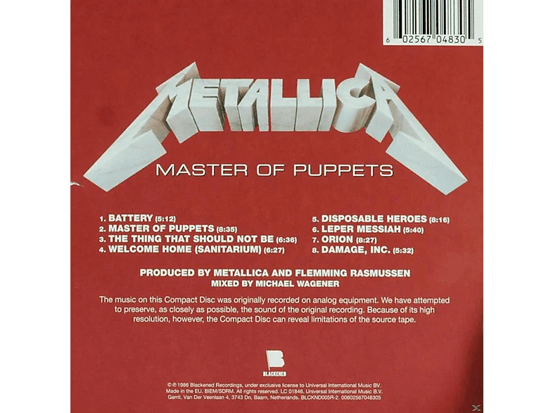 Metallica - Master Of Puppets CD - Image 2