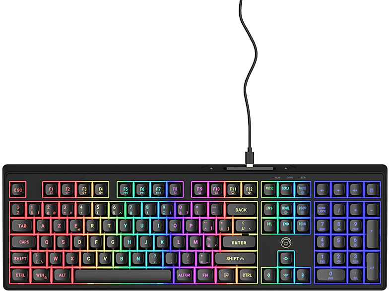 QWARE Clavier de gaming Philadelphia AZERTY Noir (QW GMK-6550BE) Filaire Clavier de gaming Noir