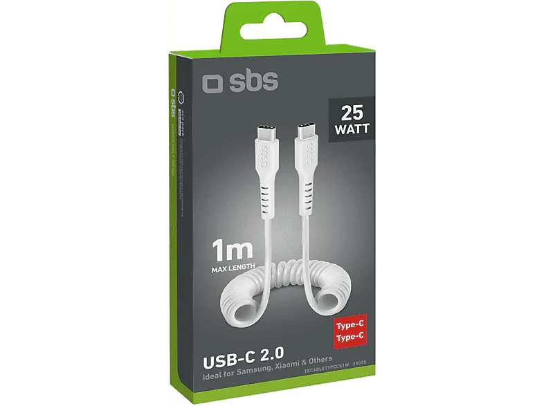SBS Câble USB-C / USB-C 1m Blanc - Image 2