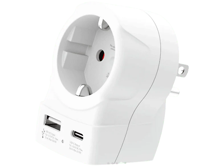 SKROSS Europe to USA 1x USB 1x USB-C PD Prise de voyage