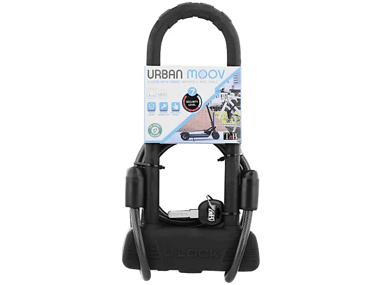 TNB Antivol en U avec câble pour vélo/trottinette (UMULOCKXL) Antivol Noir - Image 3