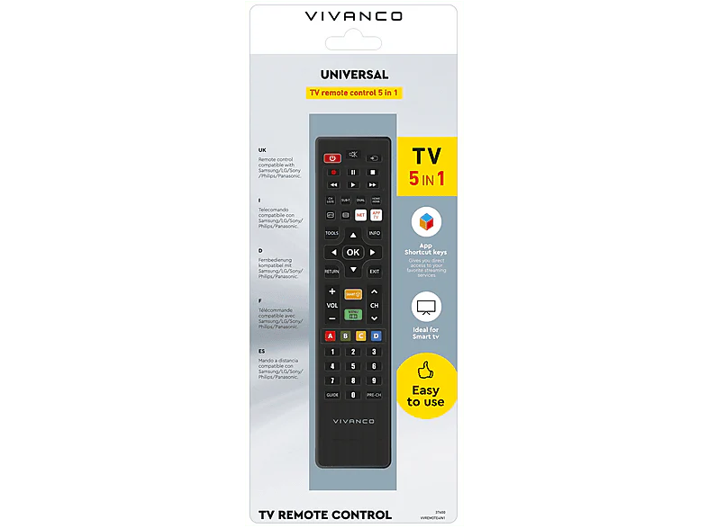 VIVANCO Télécommande universelle 5 en 1, programmable par PC - Image 2