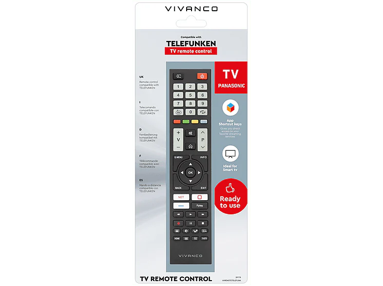 VIVANCO Telefunken/Télécommande, 57 boutons, Smart TV - Image 2